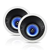 Pyle Home PIC62A 250 Watt 6.5-Inch High Performance Directional Two-Way In-Ceiling Speaker System with Adjustable Treble Control (Pair)