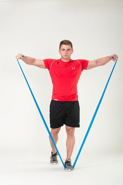 Black Mountain Products Therapy Exercise Bands with Resistance Band Carrying Case, Door Anchor and Starter Guide, Yellow, Blue, Green