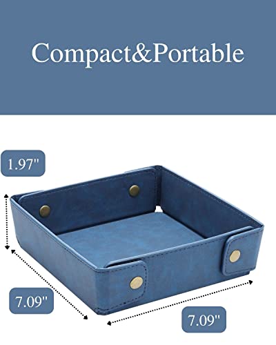 Image of CASIRENA Faux Leather Valet Tray Organizer for Men - Catch-All Tray for Entryway Table Key, Wallet, Watch, Coin Change, Phone, Dresser EDC Dump Jewelry, Bedside Nightstand Desk-top