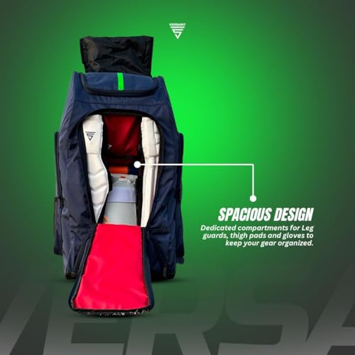 Image of VERSANT PRO DG Cricket Duffle Bag with Wheels (Navy Blue-Green)