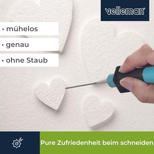 Velleman 3-in-1 Styroporschneider mit Heißdraht Heißmesser und Gravierstift inklusive 5V Adapter und Halterung 8W schnelle Aufheizung 10s ideal für Modellbau Basteln und Dekoration