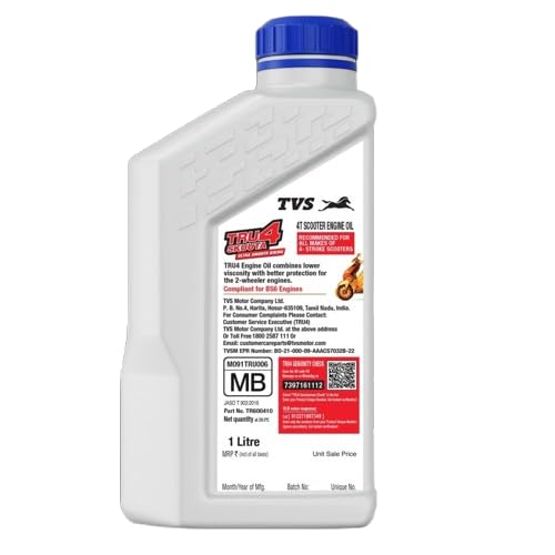 Image of TVS TRU4 Skuuta Engine OIl 1 Ltr,10W30, API SL JASO MB,SCOOTER SEMI SYNTHETIC ENGINE OIL