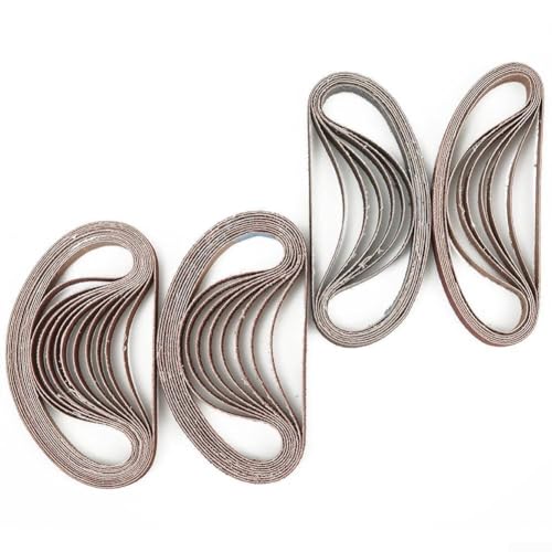 50 correas de lijadora de dedo de aire de 330 x 10 mm, incluye granos 60, 80, 100 y 120 para aplicaciones de molienda