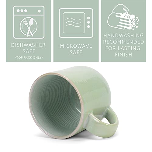 Elanze Designs Seafoam Mint Green Glossy Reactive Glaze 17 Ounce Stoneware Coffee Cup Mugs Set Of 4 #TOP3