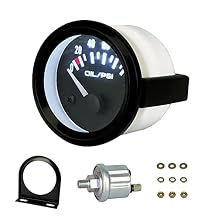 52mm 2 Inch Oil Pressure Gauge Meter Kit with Sensor Instrument Rack 100 PSI 12V Black Dial