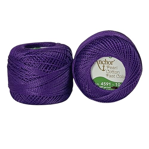 Image of Anchor Knitting Pearl Cotton Fast Colour Thread Yarn - Mercer Pearl Cotton 10gm Yarn (Thickness 1 mm) (Pack of 1 (0102)