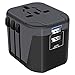Produktbild Reiseadapter Reisestecker Universal 224 Ländern Travel Adapter, Weltweit mit 2 USB Ports + AC Steckdosenadapter Steckdose International für USA Europa UK Asia usw