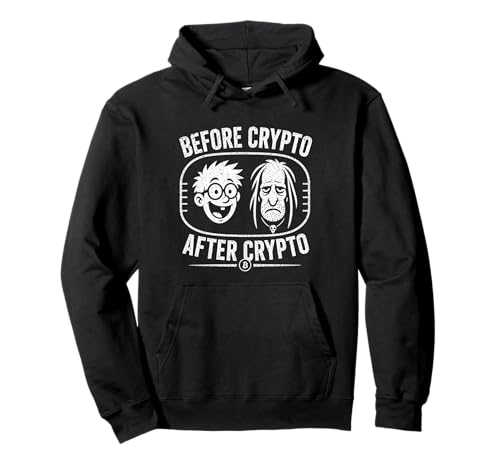 Before and After Crypto Funny Meme Trader Design Pullover Hoodie