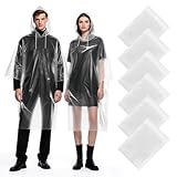 Gadom 6 Stück Regenponcho für Damen Herren, Einweg Regenjacke mit Kaputze,...