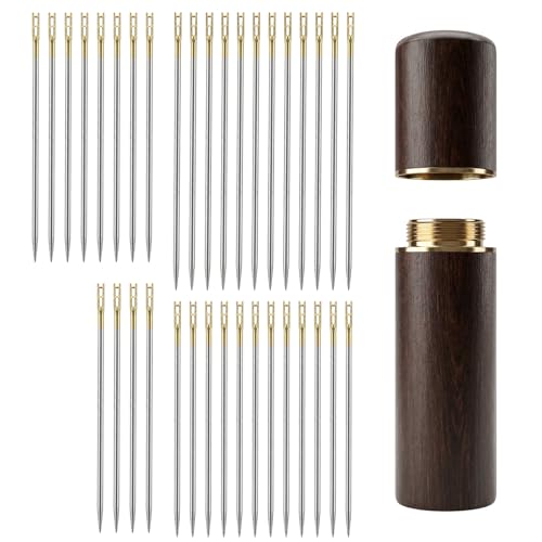 37 Nähnadeln aus Edelstahl, 3 Größen (3,6/3,8/4,2 cm) – Stick- und Stopfnadeln im Set