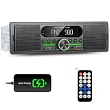 Single Din Car Stereo Radio Bluetooth Multimedia Car Audio Receivers with Digital LCD Display AM/FM Car Radio Dual USB/Type-C/AUX-in MP3 Player Lossless Sound Quality Quick Charge+ Remote