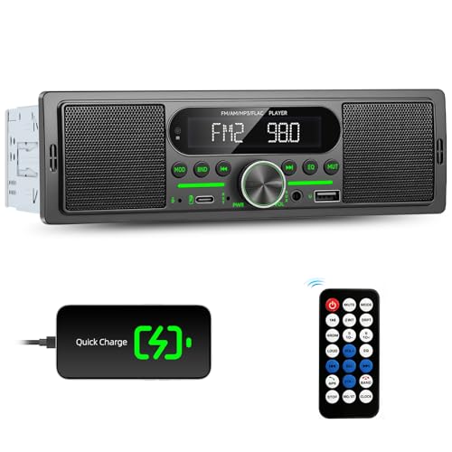 Single DIN LCD with Type-C Charging