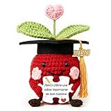 Cadeau Professeur en Francais, Mini pomme en Tricot Cadeau Enseignante avec carte, Remerciement cadeaux enseignante educatrice francais, French Teacher Appreciation Gifts
