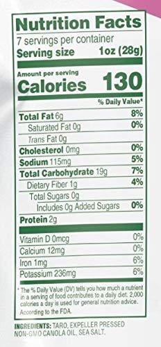 Root Smarts Tropical Taro Root Vegetable Chips Non Gmo Chips Gluten Free Chips by Root Valley Farms (7oz, 12 Pack)