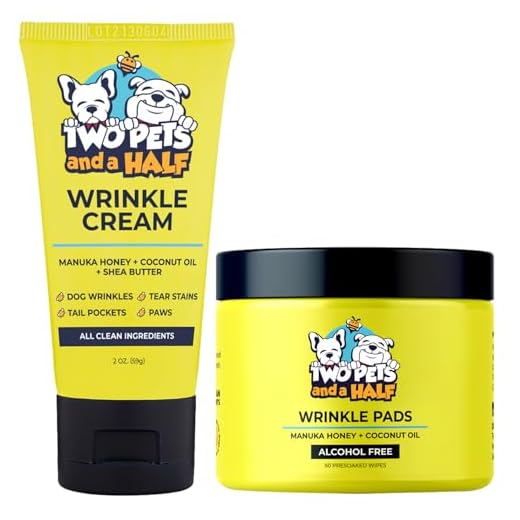 Paste for Bulldog Wrinkles 2oz+50 Wipes for Bulldog Wrinkles-Wrinkle Balm Rash Treatment for French Bulldog,English Bulldog-Cleans Tail Pockets,Paw,Tear Stain Remover for Dogs-Wrinkle Cream for Dogs