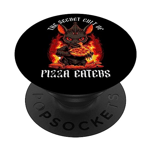 Gothic Pizza The Secret Cult of Pizza Eaters PopSockets Swappable PopGrip, Black