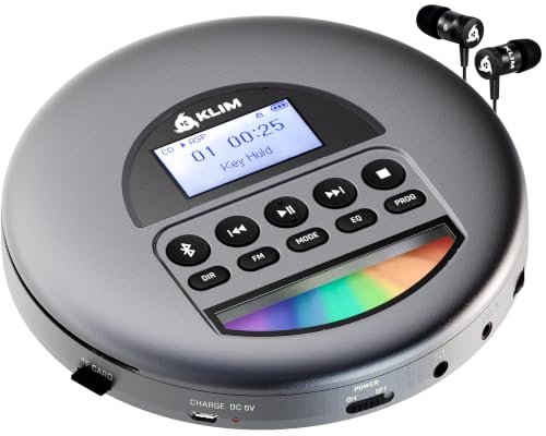 Nomad Portable CD Player, Discman with Headphones, FM Radio Bluetooth by KLIM - Used condition - US$41.97
