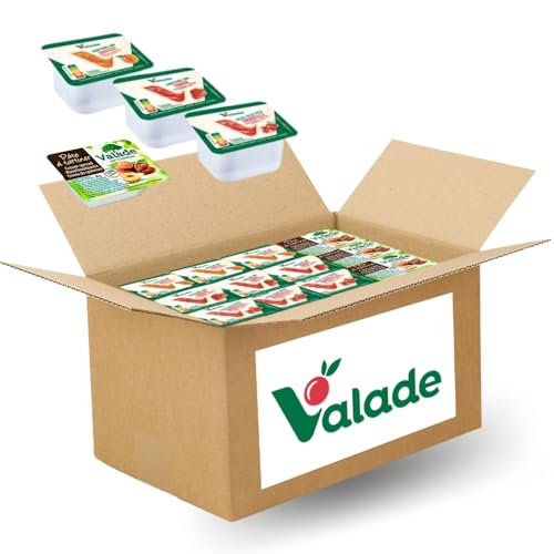 VALADE | Assortiment de 54 Confitures & Pâte à tartiner | 36 barquettes individuelles de confiture d'abricot, fraise et groseille et 18 de pâte à tartiner...
