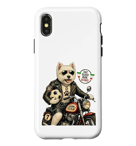 Westie Ride �o�C�N love footbal - �T�b�J�[ DIGOR �X�}�z�P�[�X iPhone X/XS �p