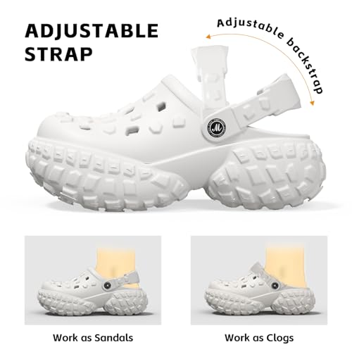 YASSIA Platform Clogs for Women's and Men’s- Extra Thick Soft Sole Slides | Lightweight Wide Width Garden Beach Shoes | Non-Slip Machine Washable (Off White Men 5.5-6 / Women 7-7.5) by YASSIA - Used condition - Image 6