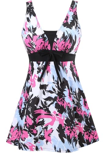 Maillot de bain une pièce rétro avec jupe grande taille pour femmes