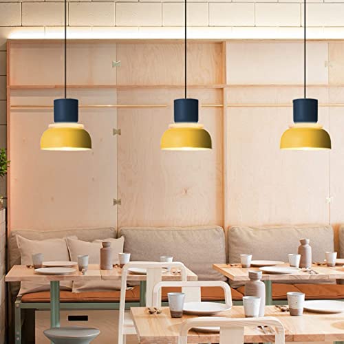 Lámpara colgante nórdica de 3 luces multicolor con pantallas de aluminio 5