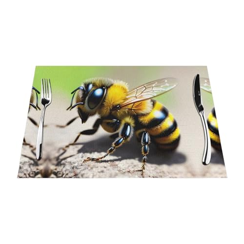 Sets de table imprimés abeilles pour effacer le stress des taches