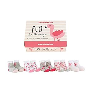 Cucamelon Flo de Flamingo 5 paar baby sokken 0-12 maanden geschenkdoos