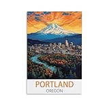 KmoNo Portland Oregon Vintage-Reiseposter, 50 x 75 cm, 