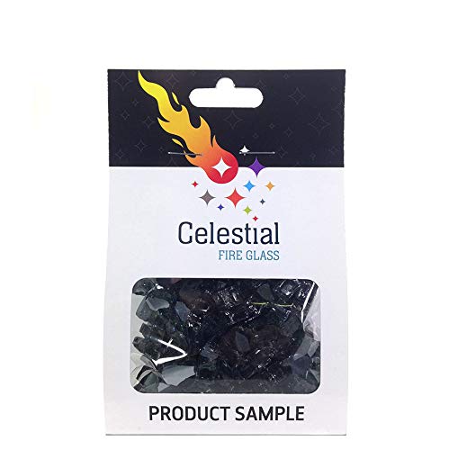Celestial Fire Glass1/4 Inch Reflective Tempered Fire Glass in Dark Matter Black Color – Color Sample