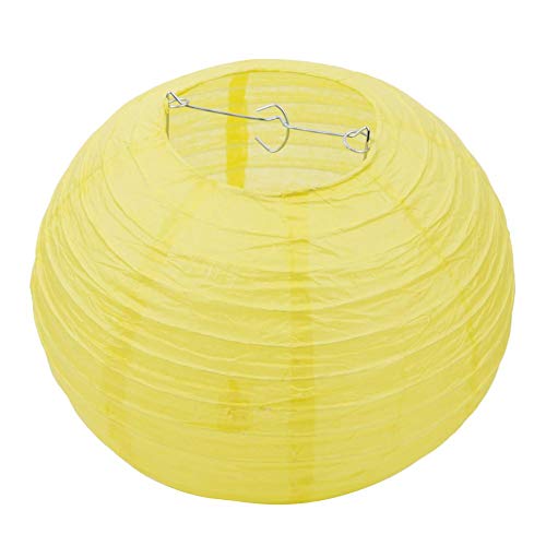 Generic 10 pouces rond chinois lanterne en papier bricolage suspendu boule décoration (jaune)