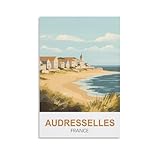 CLFMHNAS Audresselles Vintage-Reiseposter "Frankreich", 50 x 75 cm, Leinwand-Kunstdrucke
