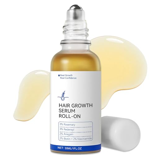 Rosmarin Haarwachstumsserum Roll On, Roll-On Haarserum Für Haarausfall Reduzieren, Hair Growth Serum, Kopfhautserum fördert den Sauerstofffluss, Reduziert Haarausfall, für alle Haartypen, 30ml
