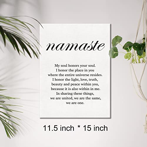 Inspirational Quote Canvas Wall Art Namaste Definition Canvas Print Positive Yoga Meditation Painting Wall Decor Framed Gift 12X15 Inch #TOP1