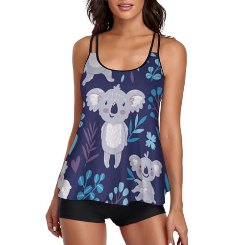 Tankini koala dessin animé avec short de garçon pour vos journées à la plage
