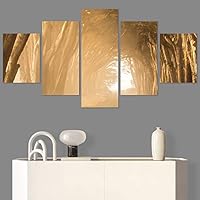 SIGNWIN 5 Panel Canvas Wall Art Rustic Woods for Home Decorations Ready to Hang - 60