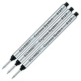 3 Pack - Schmidt 8127 Long Capless Rollerball Refill - Medium Point (Black)