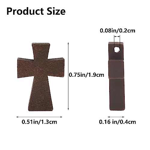 100 Pcs Ciondoli a Croce in Legno, Ciondoli