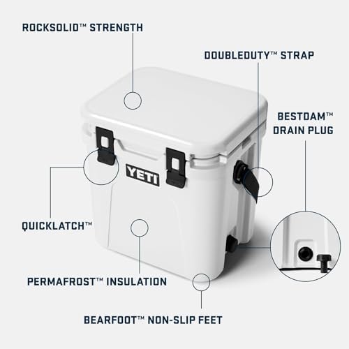 YETI Roadie 24 2.0 Hard Cooler with DoubleDuty Shoulder Strap and Drain Plug, Olive - 1