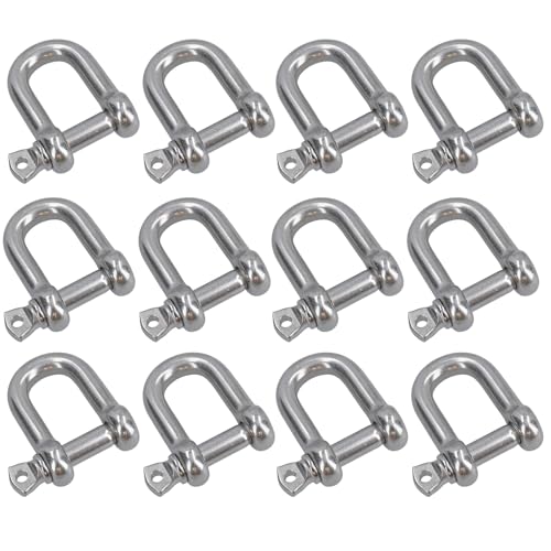 Grillete Recto 12mm Acero Inoxidable 316 AB Tools Pack de 12 Unidades