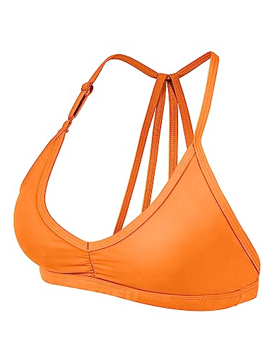 Image of YEOREO CoreFlex Workout Sports Bras for Women Padded Strappy Open Back Gym Bra Light Impact Criss Cross Yoga Crop Top