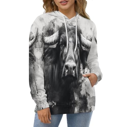 Sweat à capuche bison pour homme et femme pull décontracté - 2