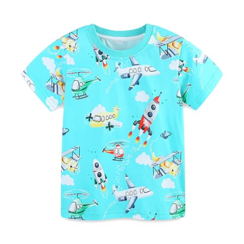 Summer T Shirt for Toddler Boys Kids Short Sleeve Shirts Blue Clothes