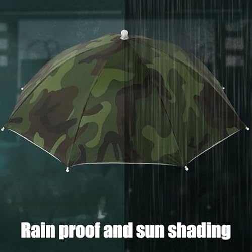 Foto von Nivvity Fishing Hat Umbrella, Outdoor Sonnenschirm 65 Cm Sonnenschutz Winddichter Kopfschirm Regenschirm-klapphut Tragbarer Regenschirm Angelschirm for Hiking Golf Camping Headwear Cap