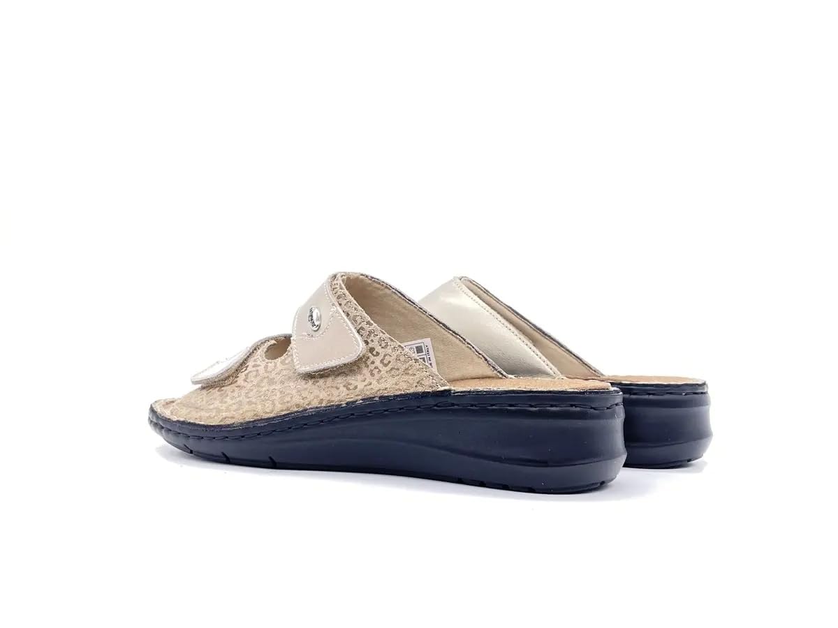GRÜNLAND Dami, Sneaker Comfort con Doppia Chiusura in Velcro, Suola Sagomata, Soletta Rimovibile in Sughero e Pelle e Cuciture Fatte a Mano. da Donna
