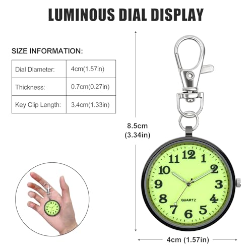 Image of Minimalist Ultra Thin Open Face Quartz Pocket Watch with Key Buckle Unisex Portable Unisex Pocket Watch