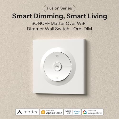 SONOFF Orb-DIM, Matter Smart Dimmer Switch, 2.4GHz WiFi, Neutral Wire Required, for Dimmable LED/Incandescent/Halogen Lamps, Compatible with Homekit/Siri, Amazon Alexa & Google Home - Image 2