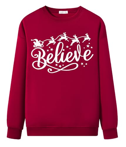 Believe Santa Sleigh Fleece Sweatshirt for Women - Image 5