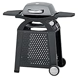 MASTER COOK Liquid Propane Grill Portable Cart Table Gas Grill Table Top 2 in 1 BBQ Grill Outdoor Cooking Tailgating Camping RV Propane Barbecue Grill with Side Table Wheel Grill Cart