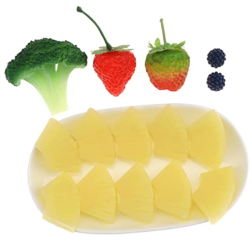 Gresorth 15 Pcs Artificial Plastic Pineapple Slice Fake Lifelike Slices For Home Kitchen Fruit Browl Decoration Realistic Photography Props #TOP2